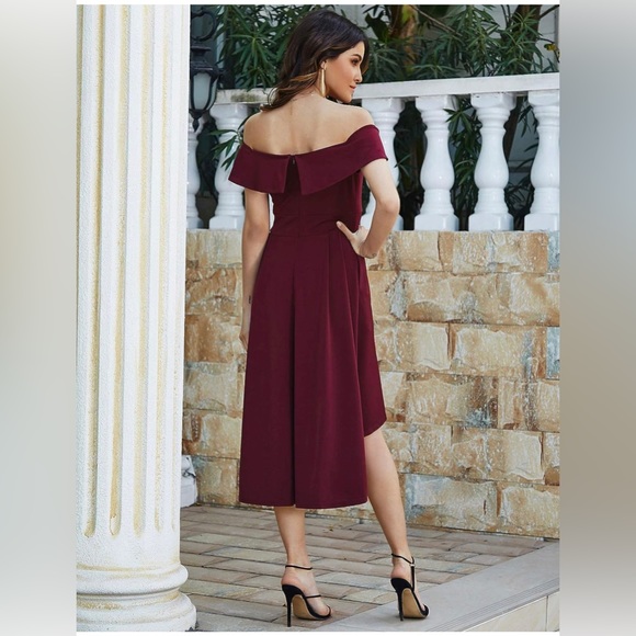 Off the shoulder high low cocktail dress - Picture 3 of 9